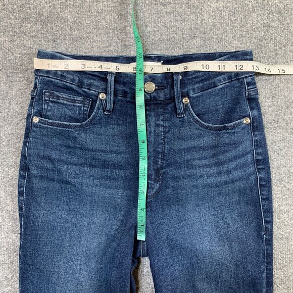 Good American Jeans Womens 4 Denim Stretch Good Legs Raw Chewed Hem Super Skinny - Picture 7 of 13